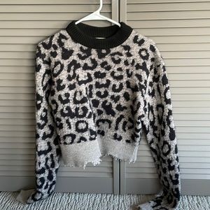 Acne Studio grey leopard print sweater size small